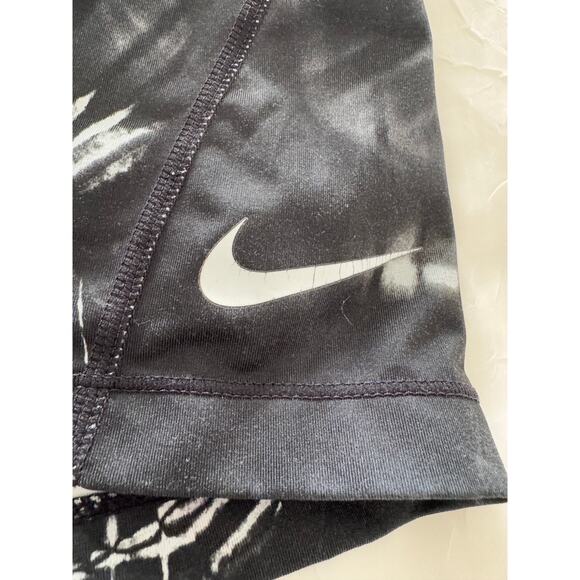 Nike Women’s Dri-FIT Compression Shorts Black Gray Graphic Size L - Picture 4 of 5